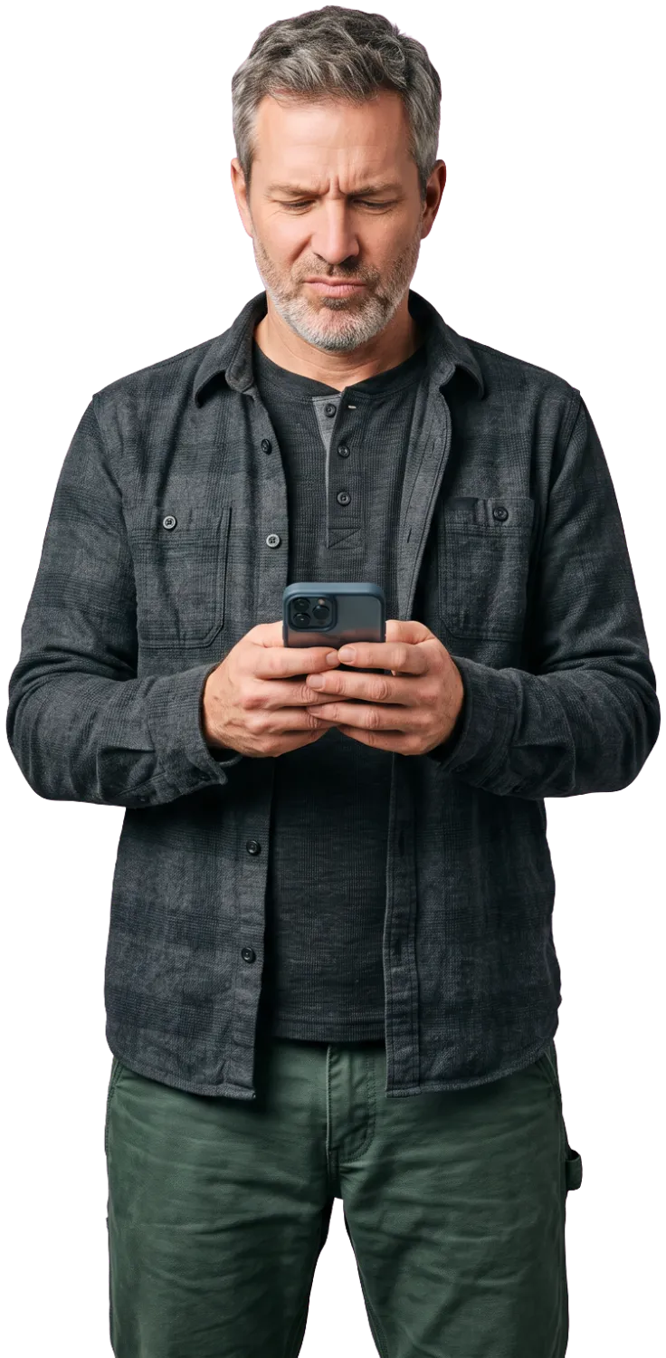 Shopper searching a storefront on a phone